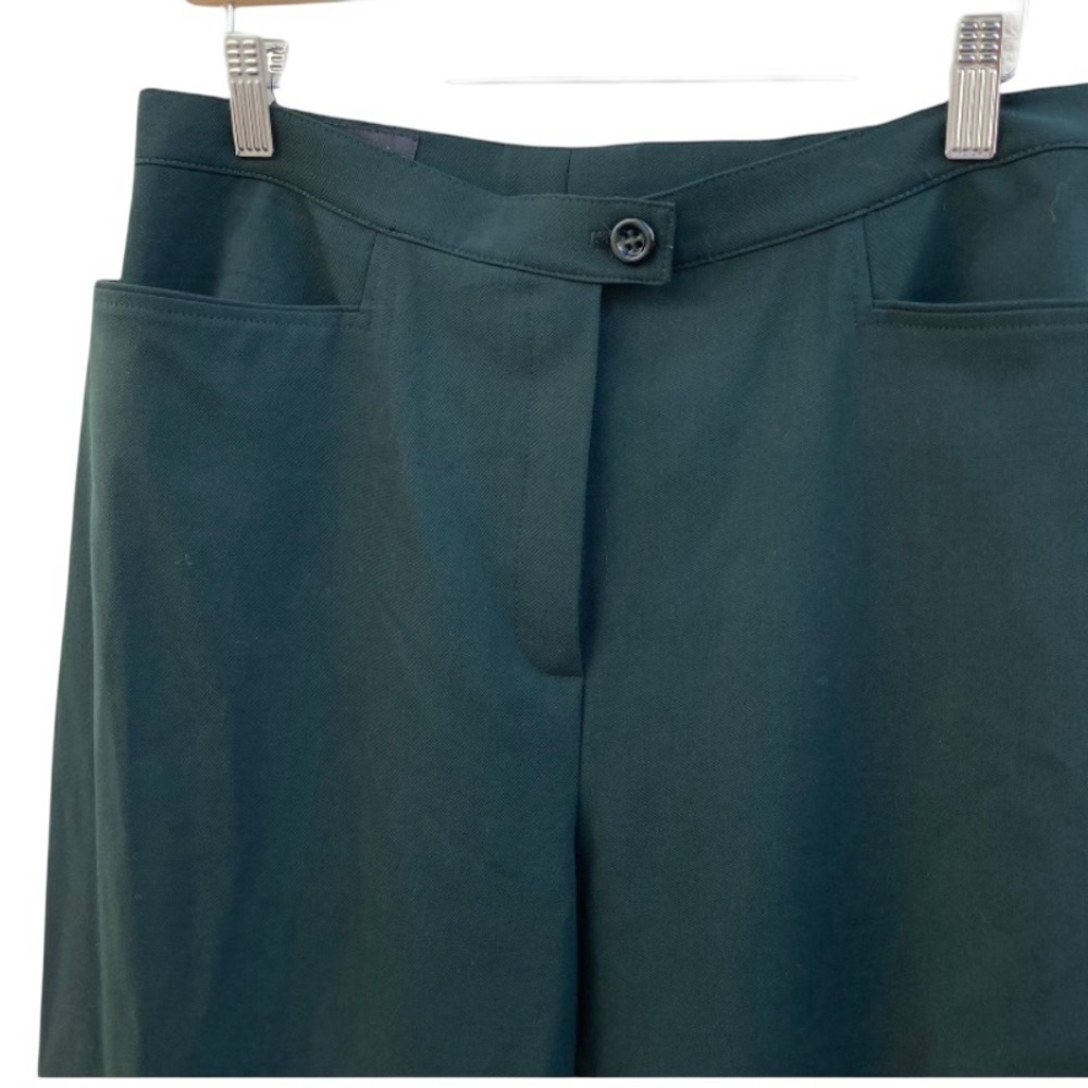 Balser Trousers Flat Front Wool Blend Pants Dark Green‎ Germany 40 US Size 8